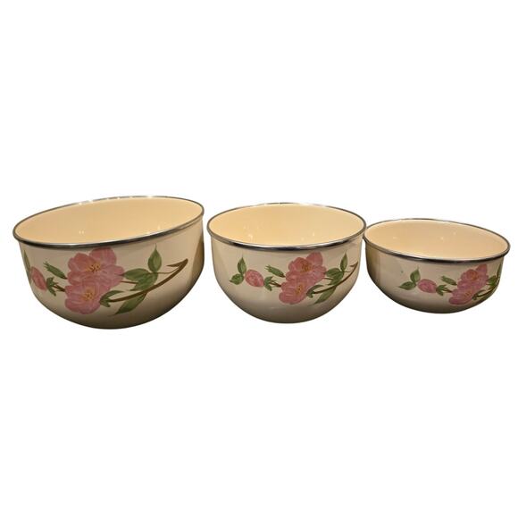 VTG Franciscan Desert Rose Nesting Mixing Bowls Set of 3 Made in USA - Picture 1 of 8
